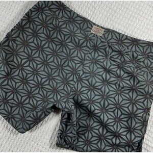 Faherty Board Shorts Adult 36 Green Floral Pockets Drawstring Swim Logo Mens